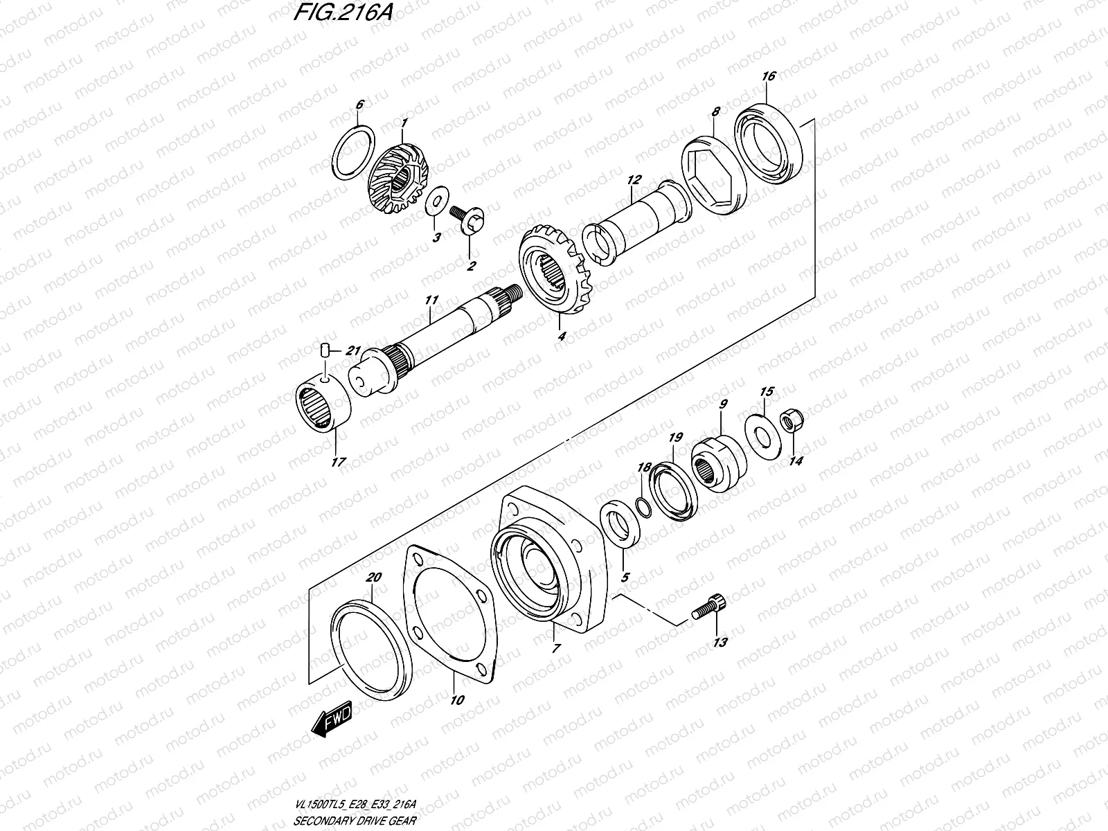 216A - SECONDARY DRIVE GEAR