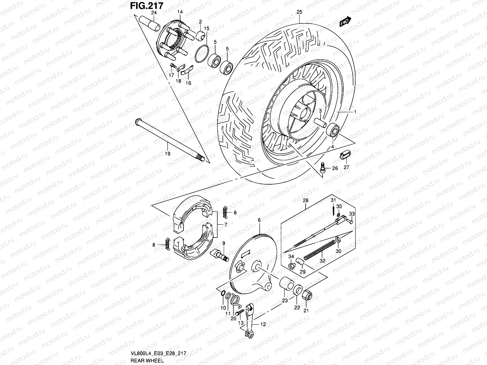 217 - REAR WHEEL (VL800CL4 E33)