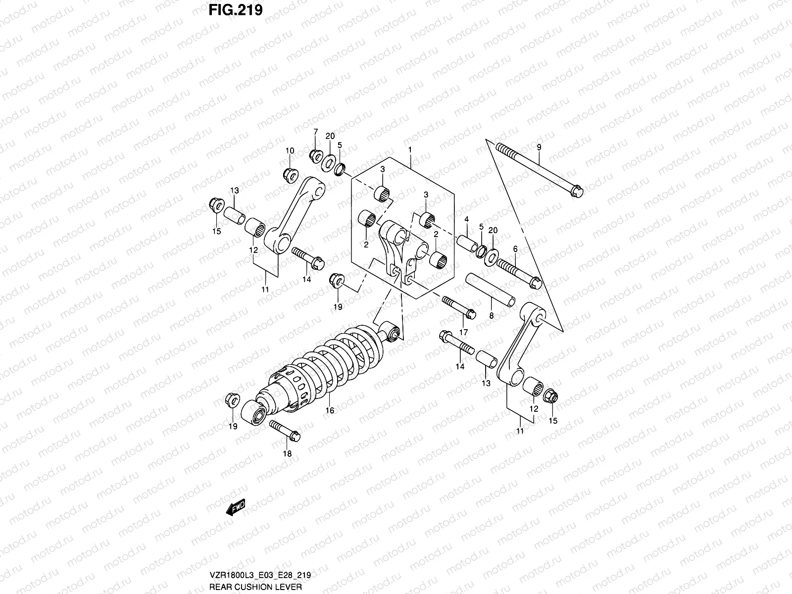 219 - REAR CUSHION LEVER (VZR1800L3 E33)