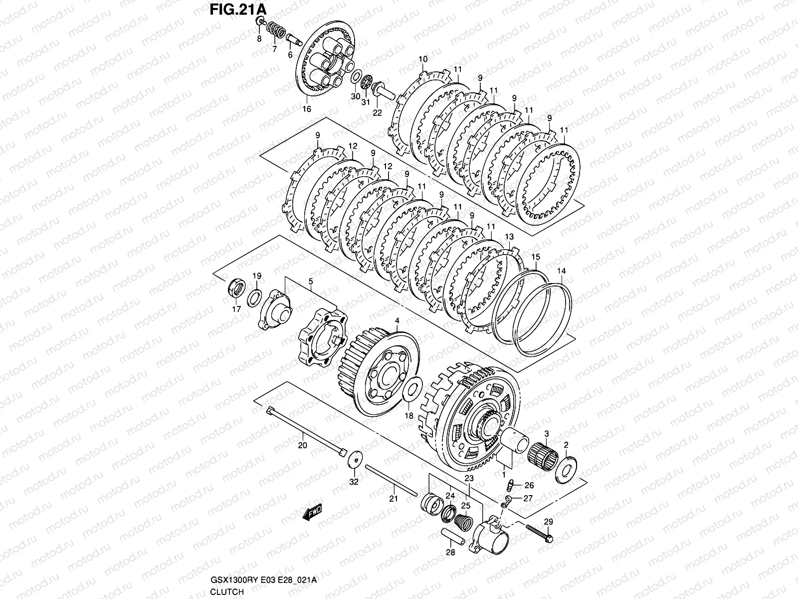21A - CLUTCH (MODEL K2/K3)