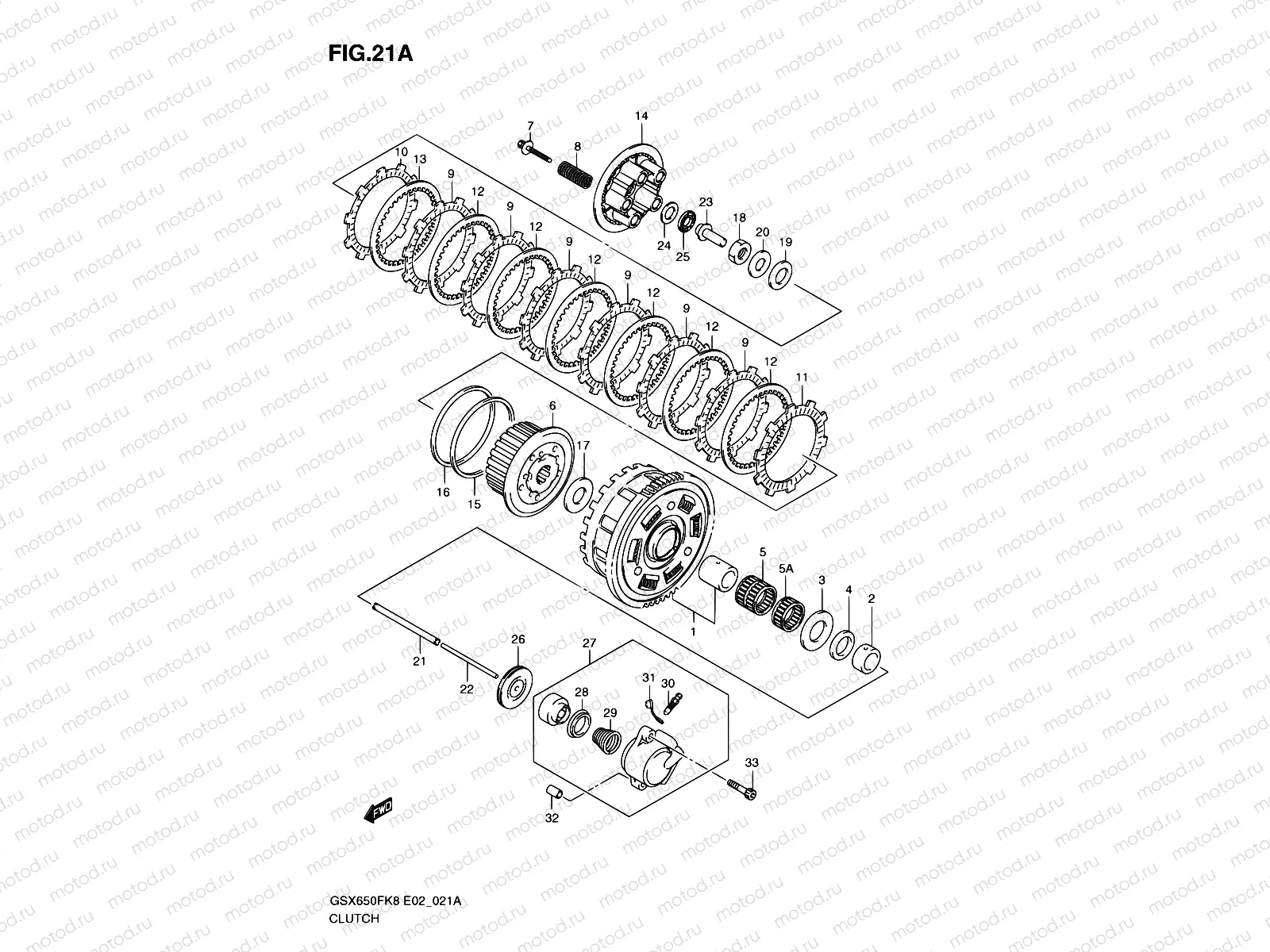 21A - CLUTCH (MODEL K9/L0)