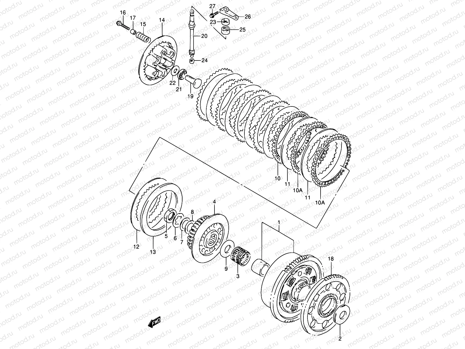 21A - CLUTCH (MODEL S/T/V)
