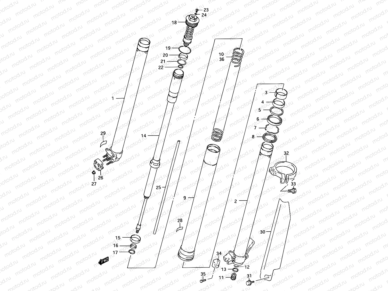 21A - FRONT DAMPER (MODEL R/S)