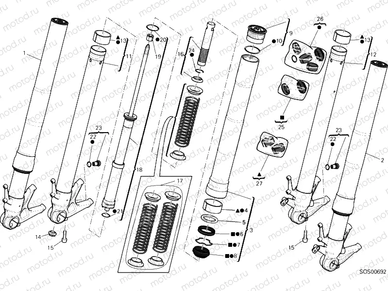 21A - FRONT FORK (1) » FRONT SUSPENSION