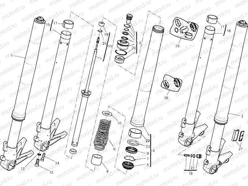 21A - FRONT FORK (2) » FRONT SUSPENSION