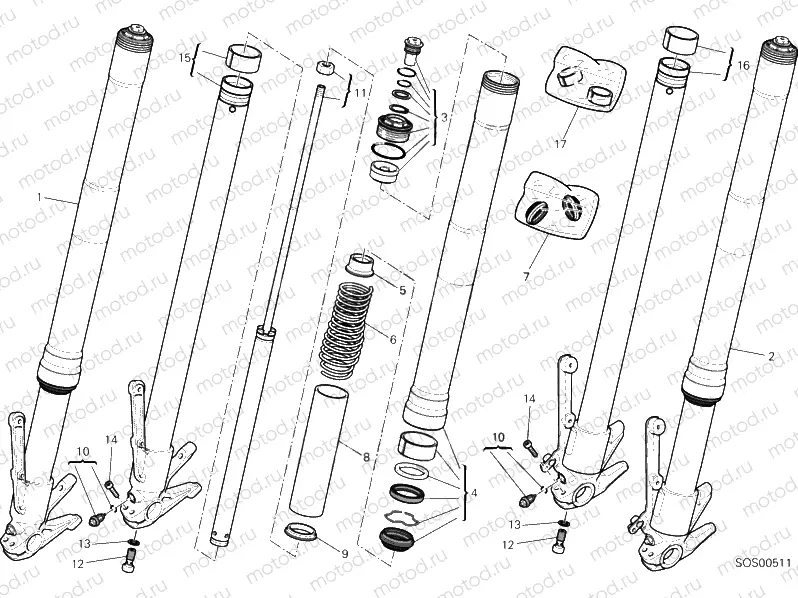 21A - FRONT FORK (2) » FRONT SUSPENSION