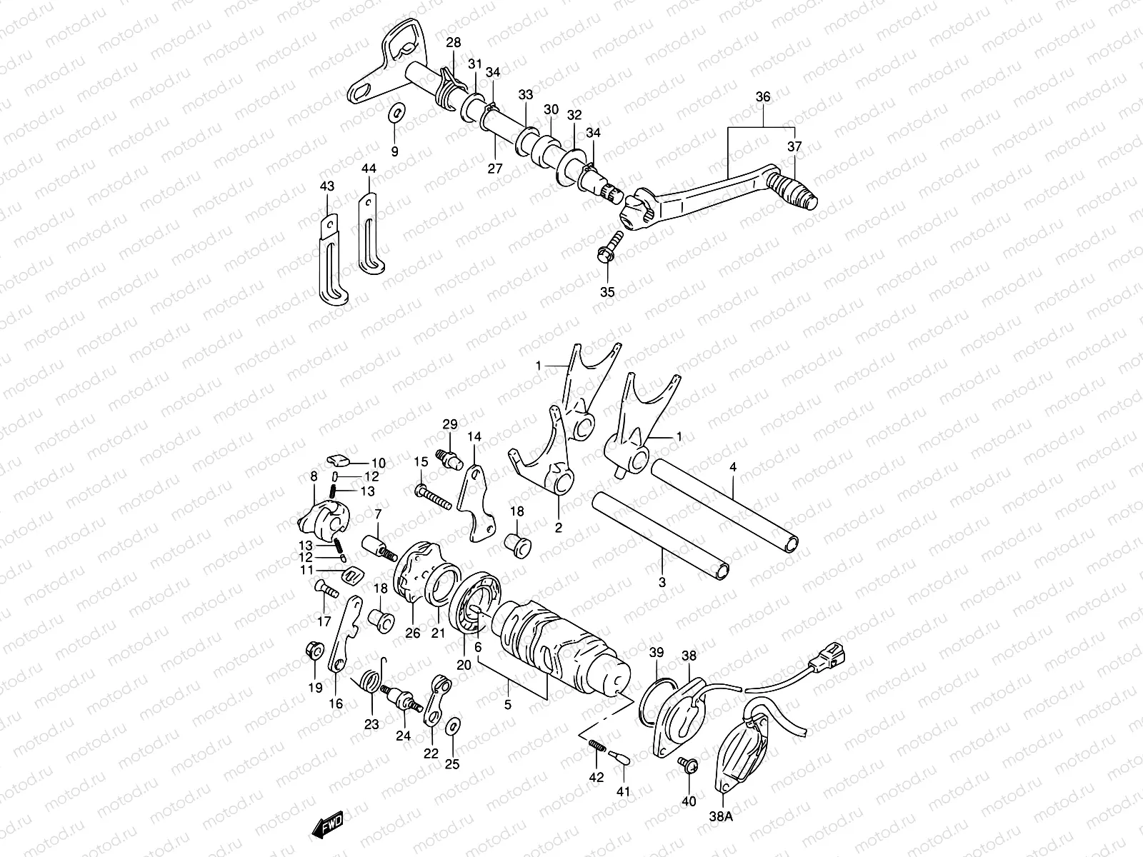 21A - GEAR SHIFTING (MODEL T/V/W)
