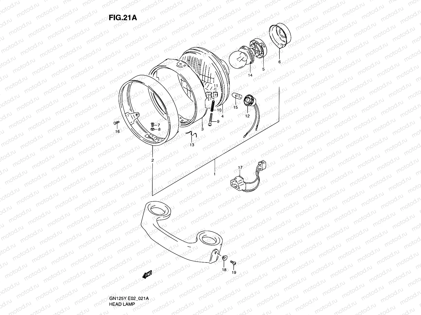21A - HEADLAMP (MODEL V/W/X/K1 E04,E18,E21,E22)