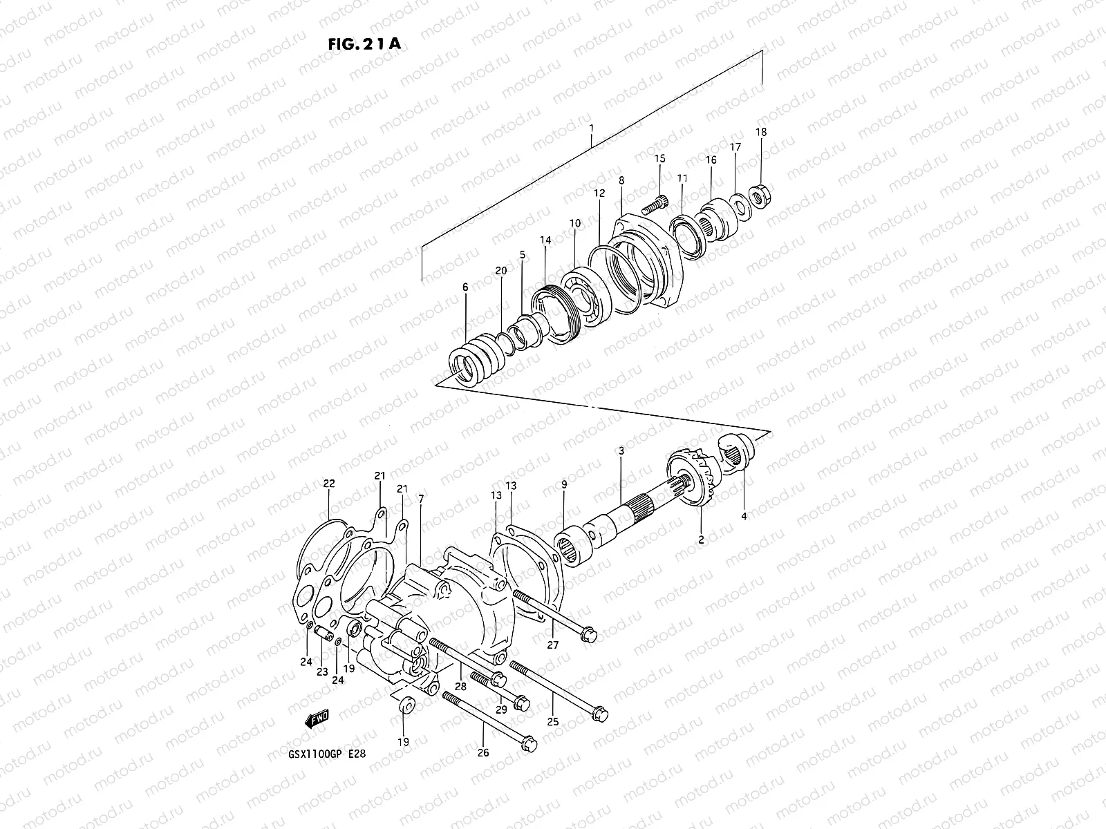21A - SECONDARY DRIVE GEAR (MODEL N/P)