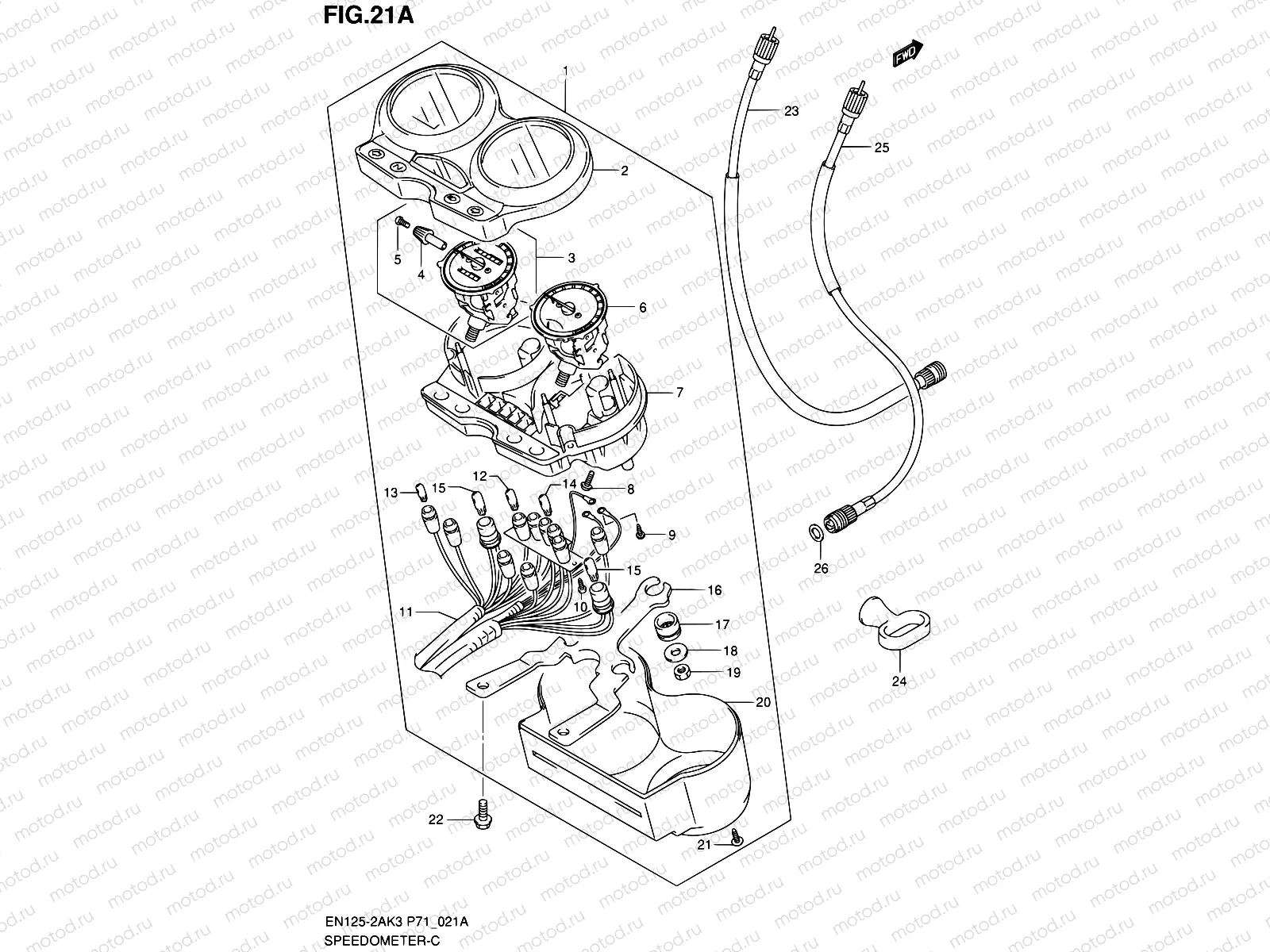 21A - SPEEDOMETER (EN125-2AK7/EN125HUK7)