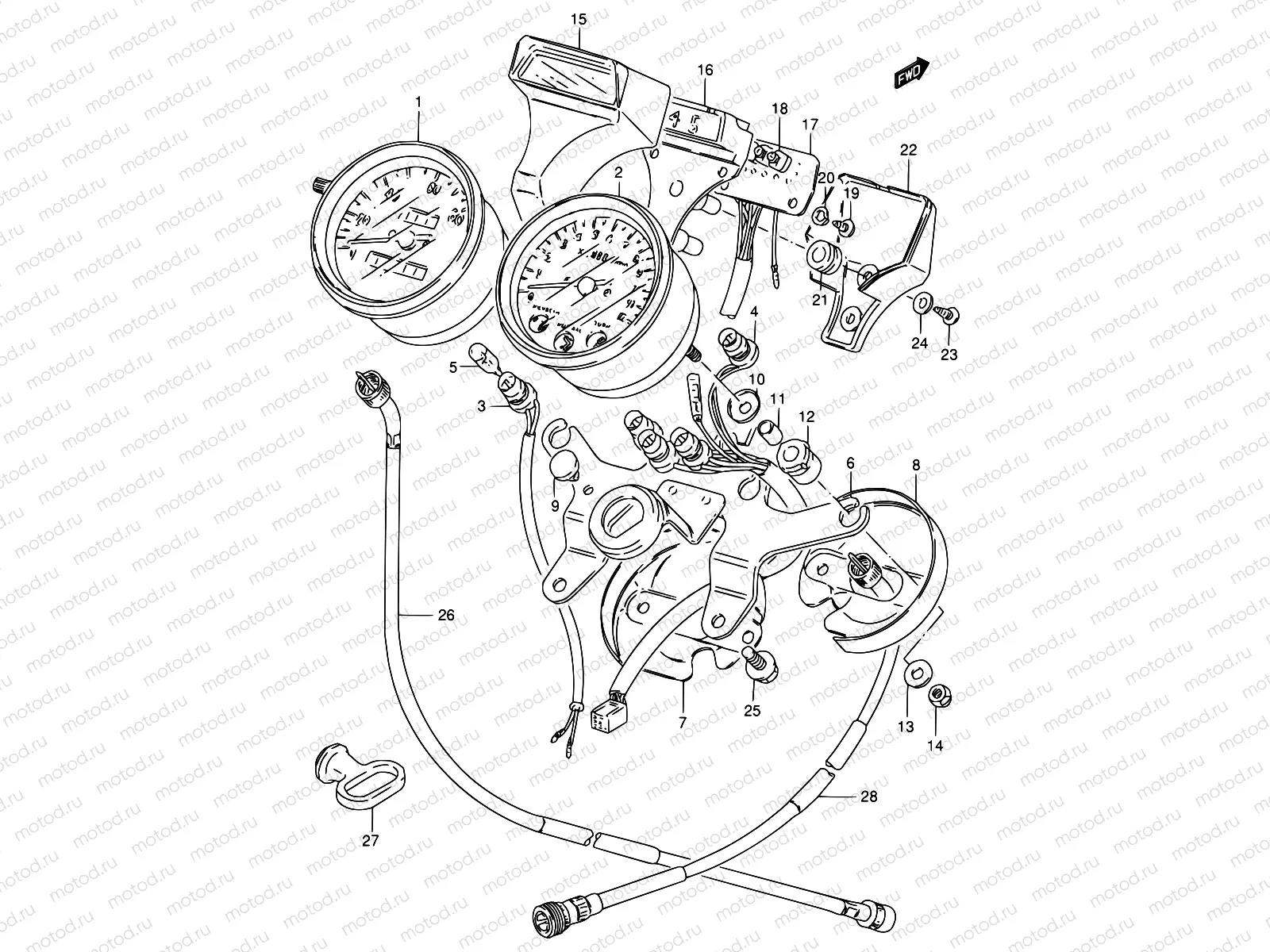 21A - SPEEDOMETER - TACHOMETER (GN125ER E73,P73)