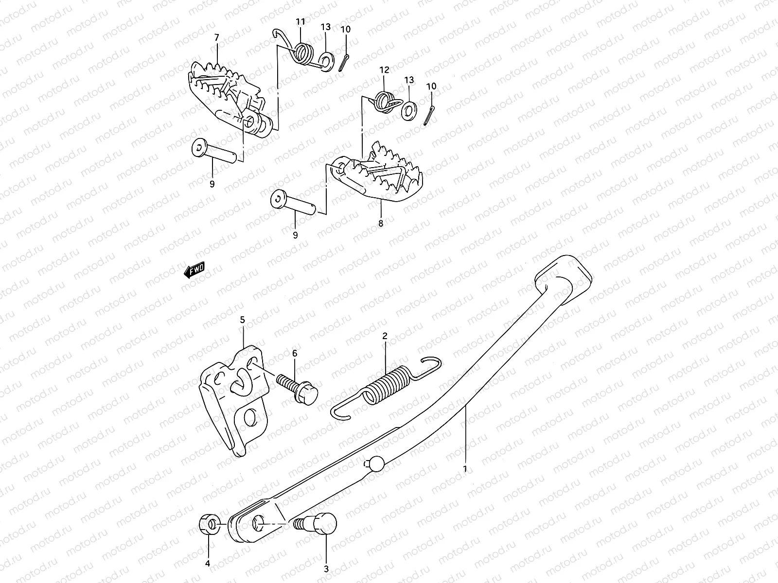 21A - STAND - FOOTREST (MODEL P/R)