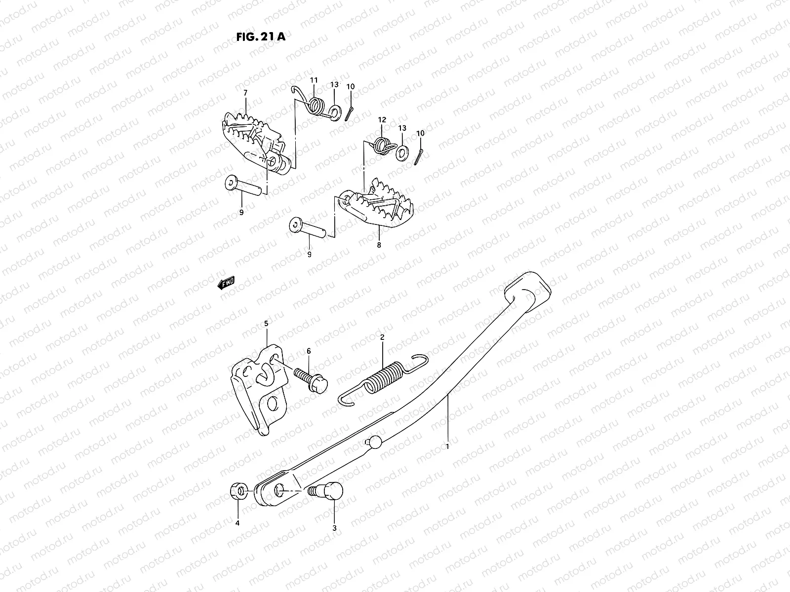 21A - STAND - FOOTREST (MODEL P/R/S/T)