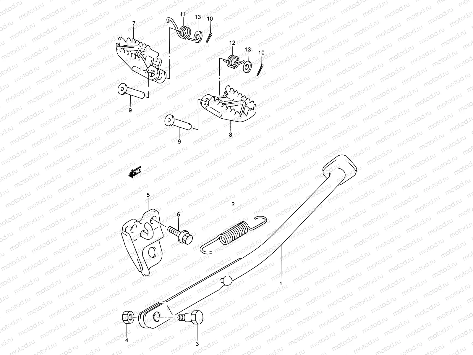 21A - STAND - FOOTREST (MODEL S/T)