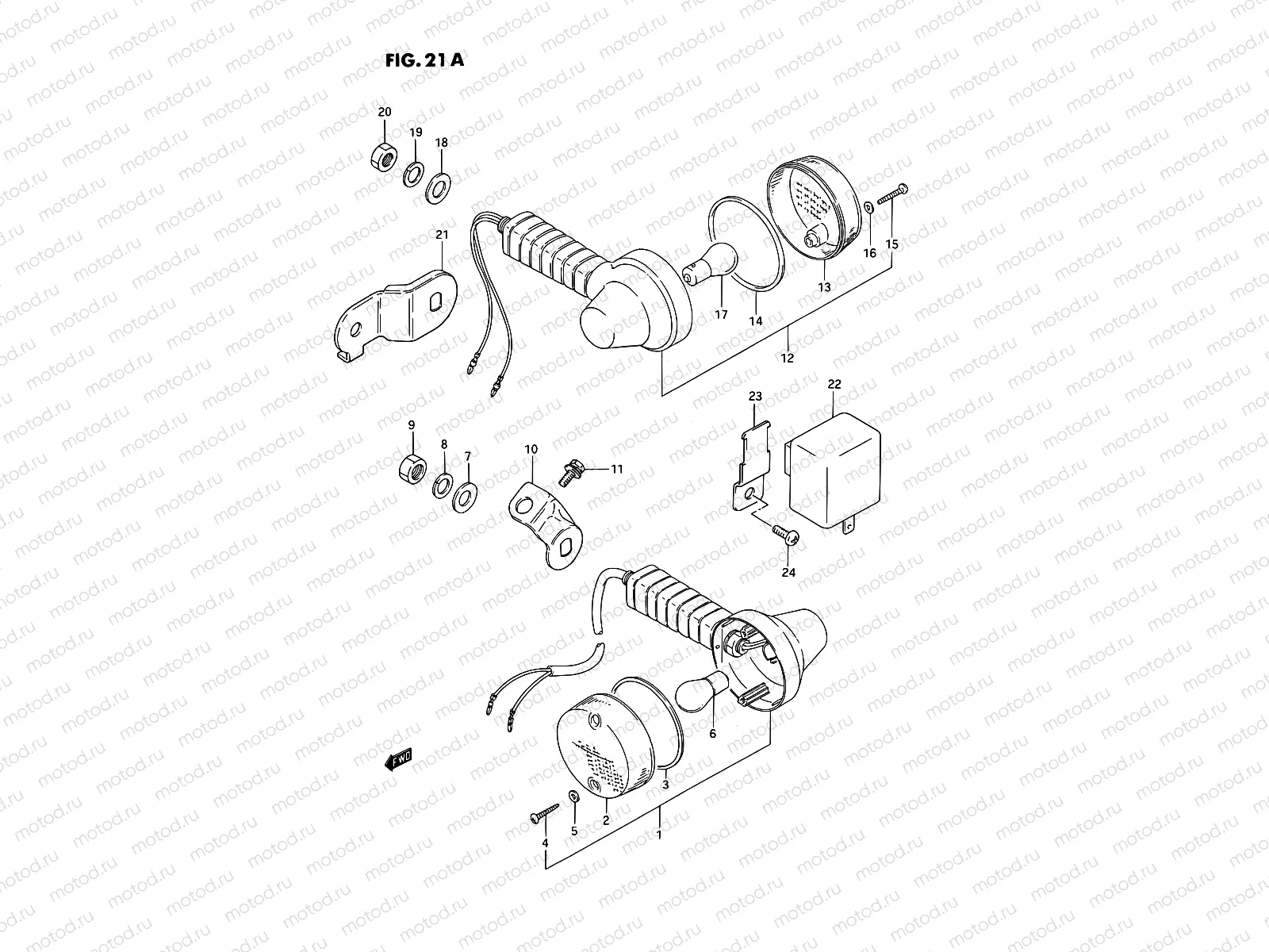 21A - TURN SIGNAL LAMP (MODEL N/P/R E24)