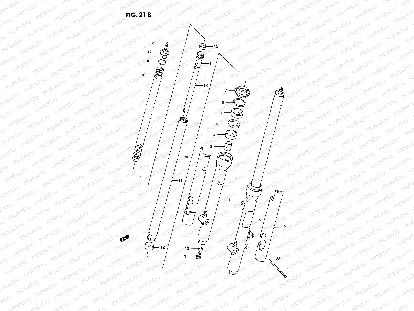 21B - FRONT FORK (MODEL L/M/N/P/R)
