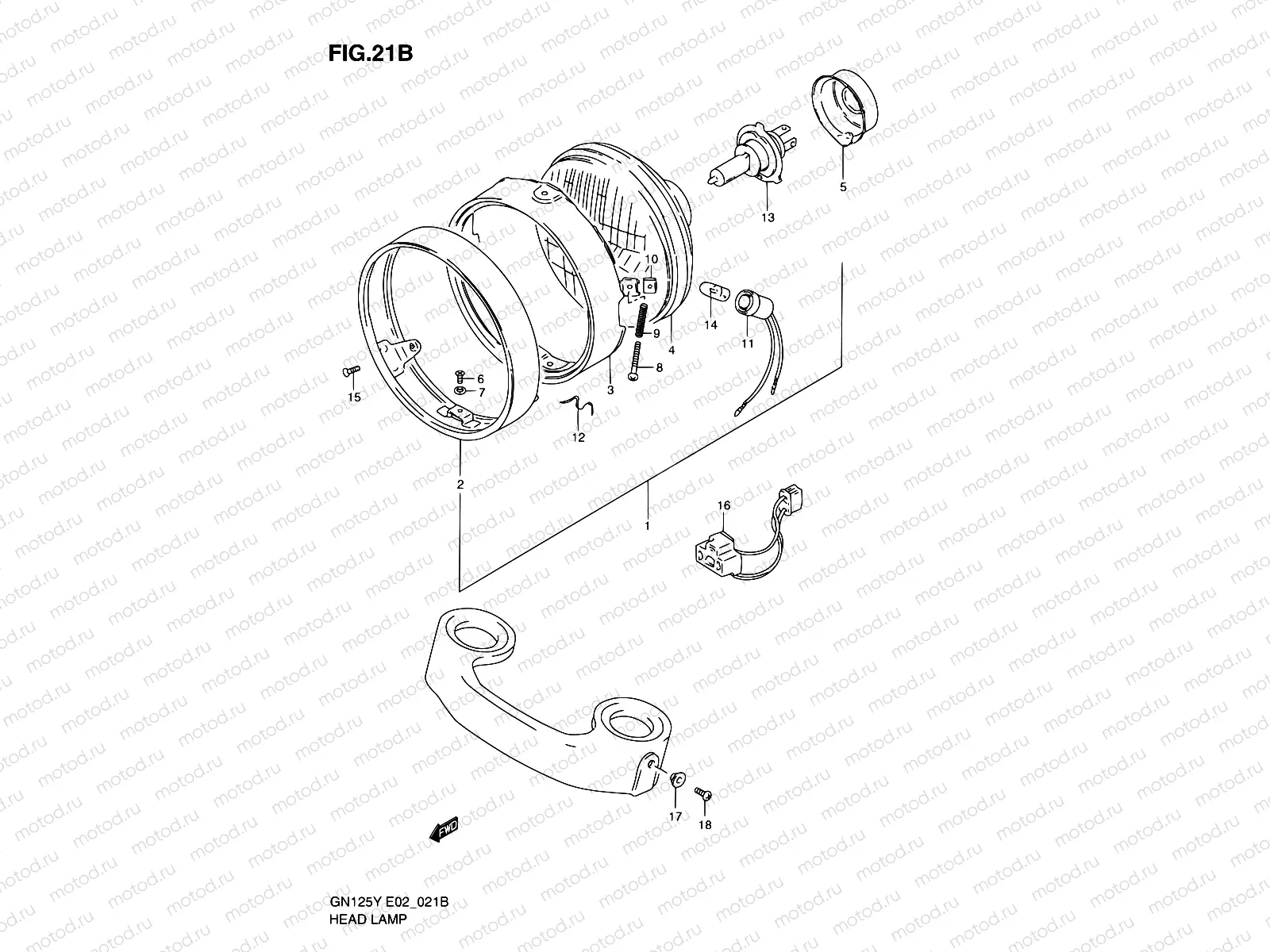 21B - HEADLAMP (MODEL Y/K1 E04,E18,E21,E22)