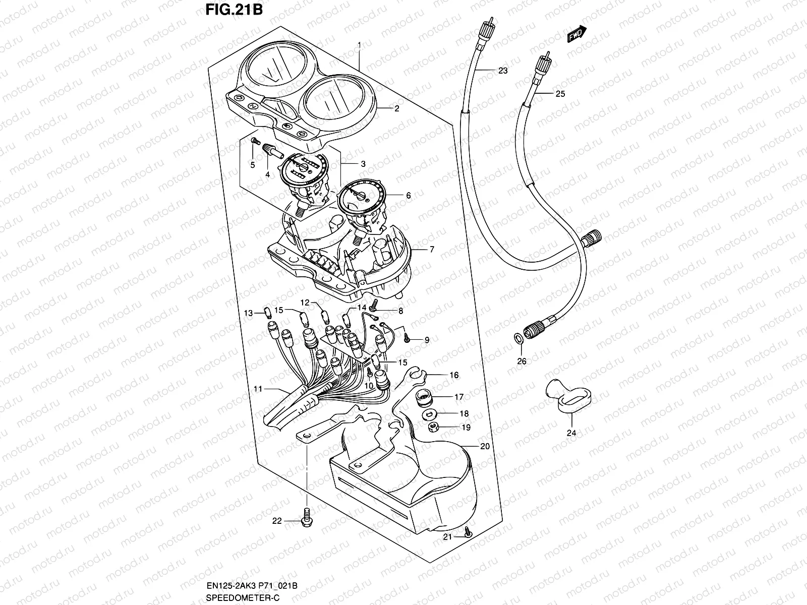 21B - SPEEDOMETER (EN125-2AK8/EN125HUK8)