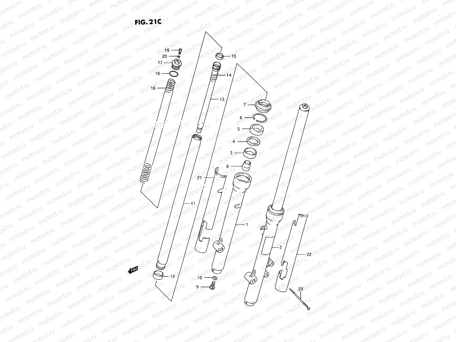21C - FRONT FORK (MODEL S)