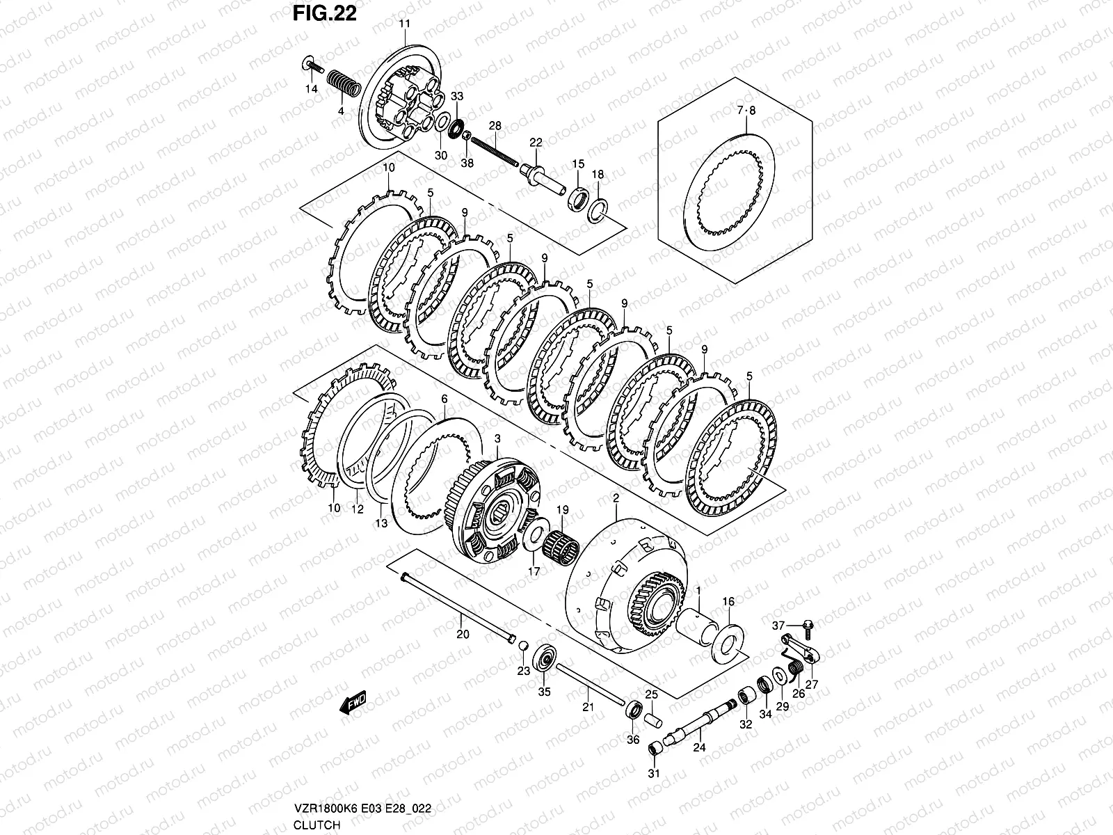 22 - CLUTCH (MODEL K6/K7/K8/K9)