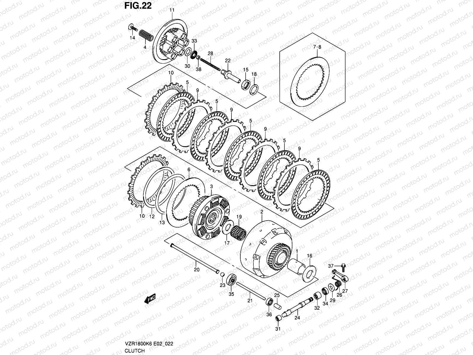 22 - CLUTCH (MODEL K6/K7/K8/K9)