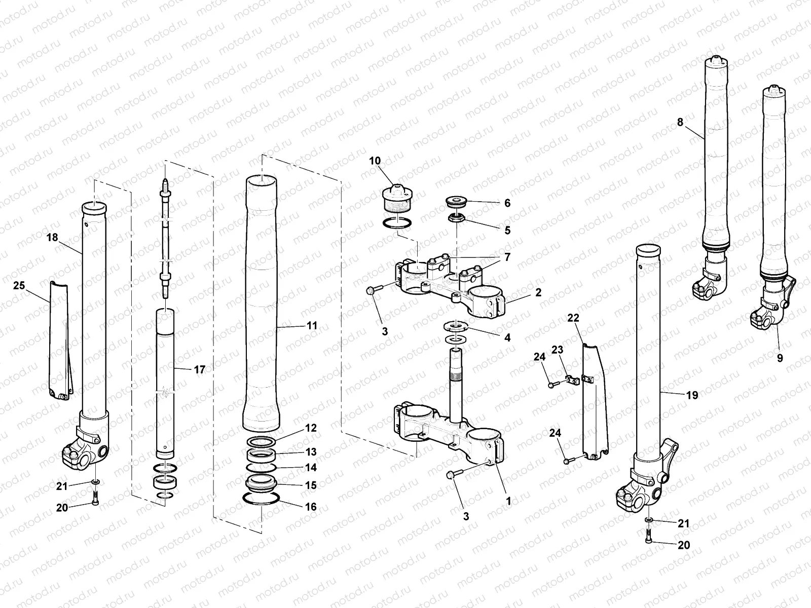 22 FRONT FORK ASSEMBLY