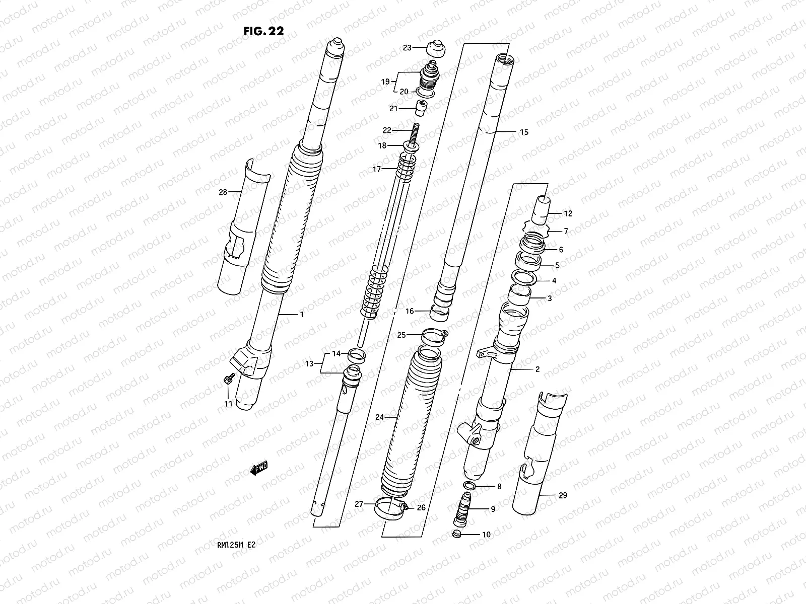 22 - FRONT FORK (MODEL K)