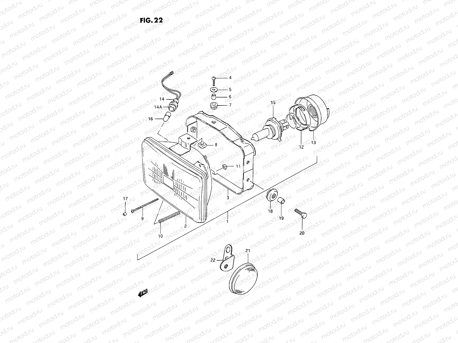 22 - HEADLAMP (MODEL L/M/N/P)