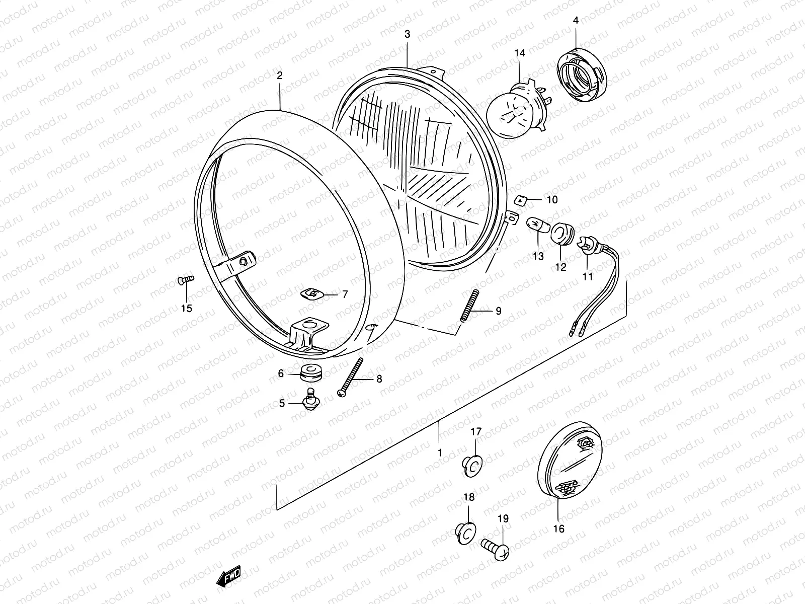 22 - HEADLAMP (MODEL T/W/X E22,E25,E34,E39,E54,E71)