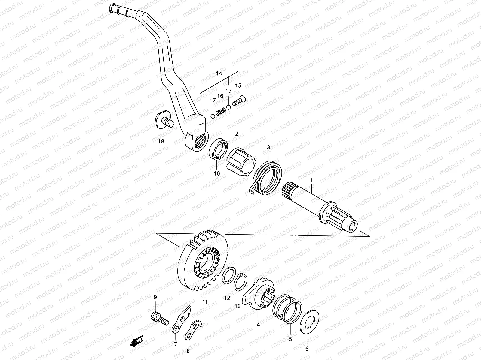 22 - KICK STARTER (DR-Z400Y/K1/K2/K3/K4)