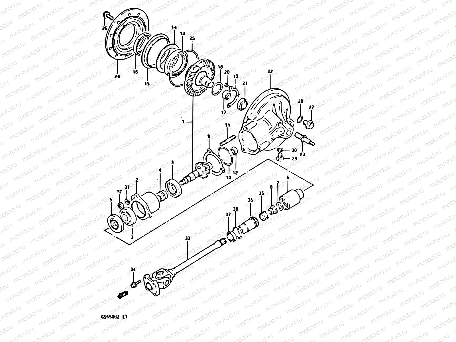 22 - PROPELLER SHAFT - FINAL DRIVE GEAR