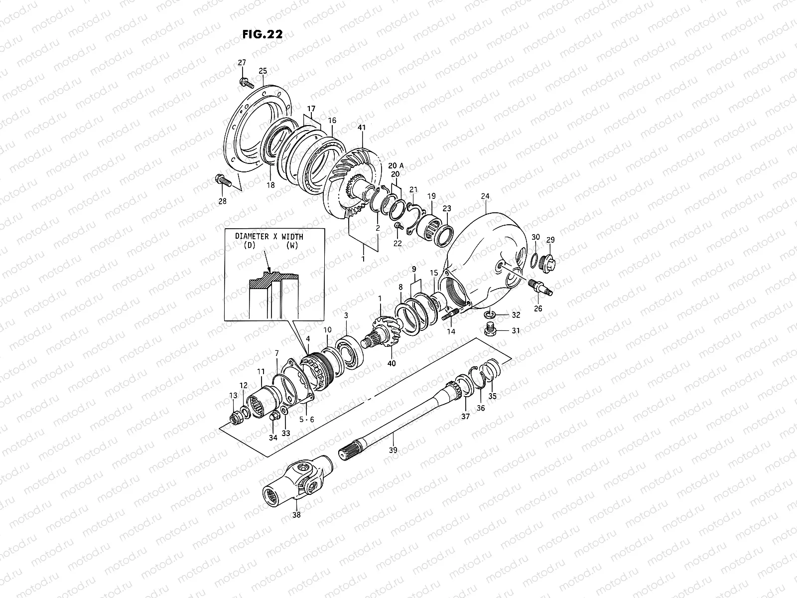 22 - PROPELLER SHAFT - FINAL DRIVE GEAR