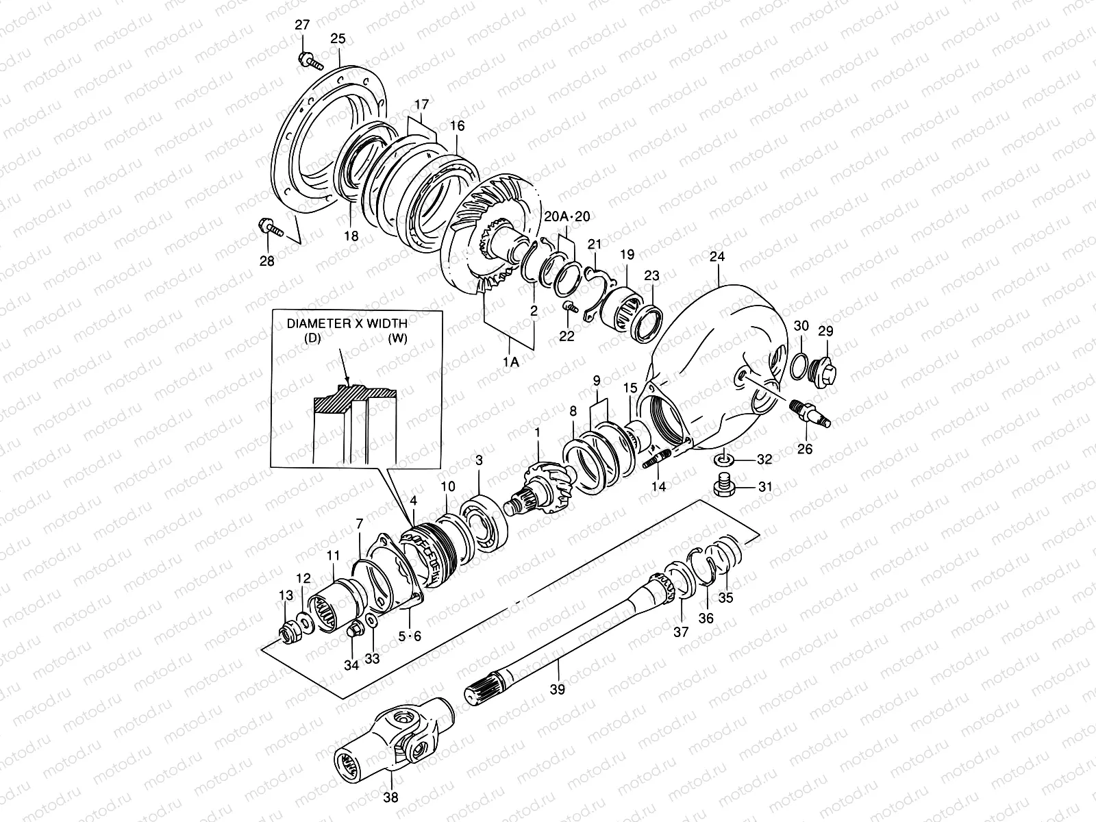 22 - PROPELLER SHAFT - FINAL DRIVE GEAR