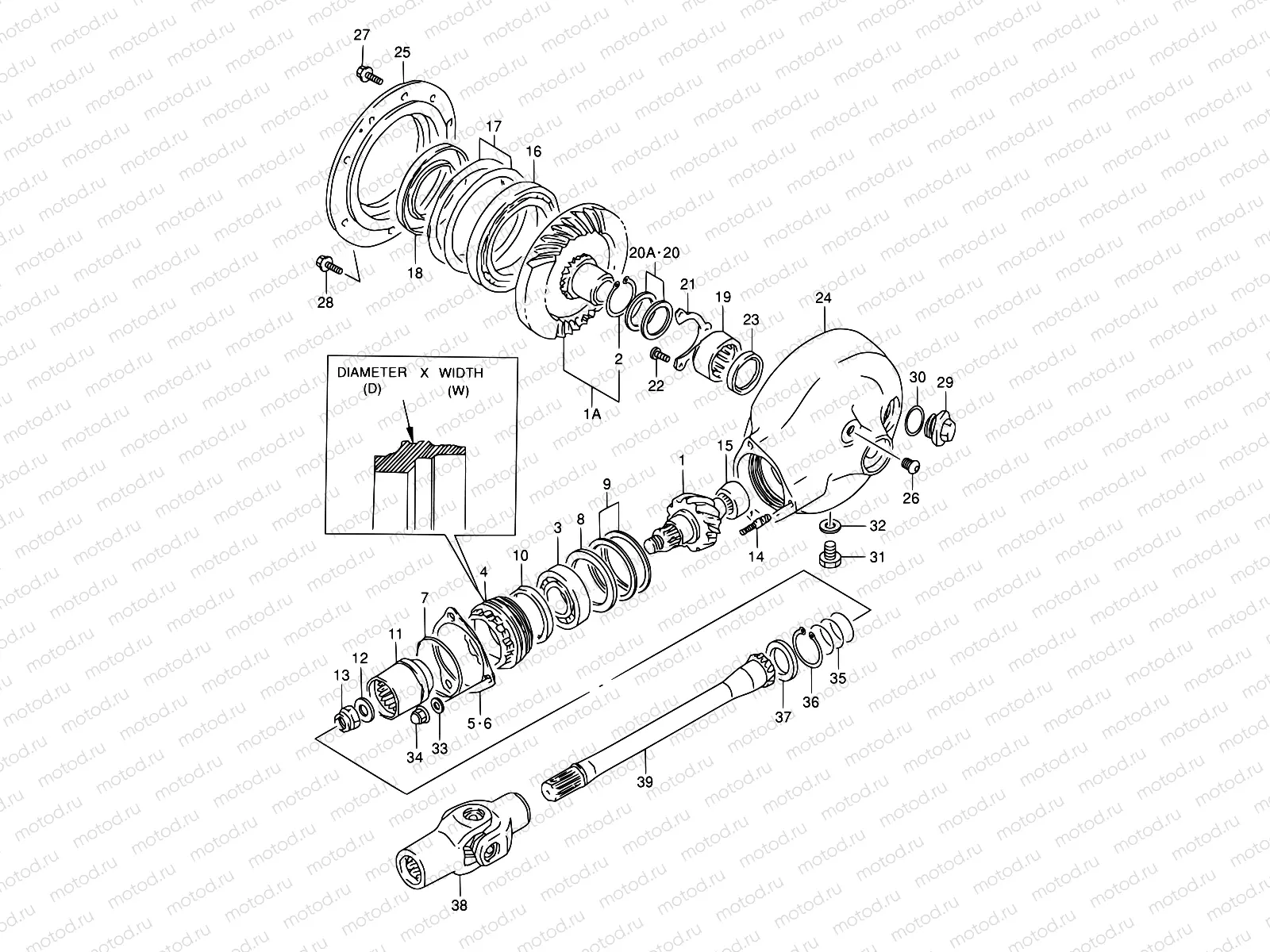 22 - PROPELLER SHAFT/FINAL DRIVE GEAR
