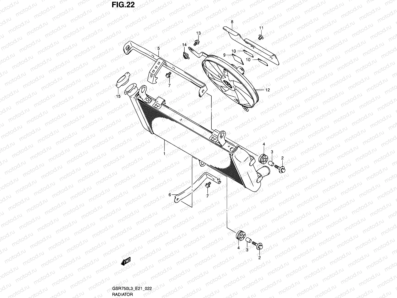 22 - RADIATOR (GSR750AL3 E24)
