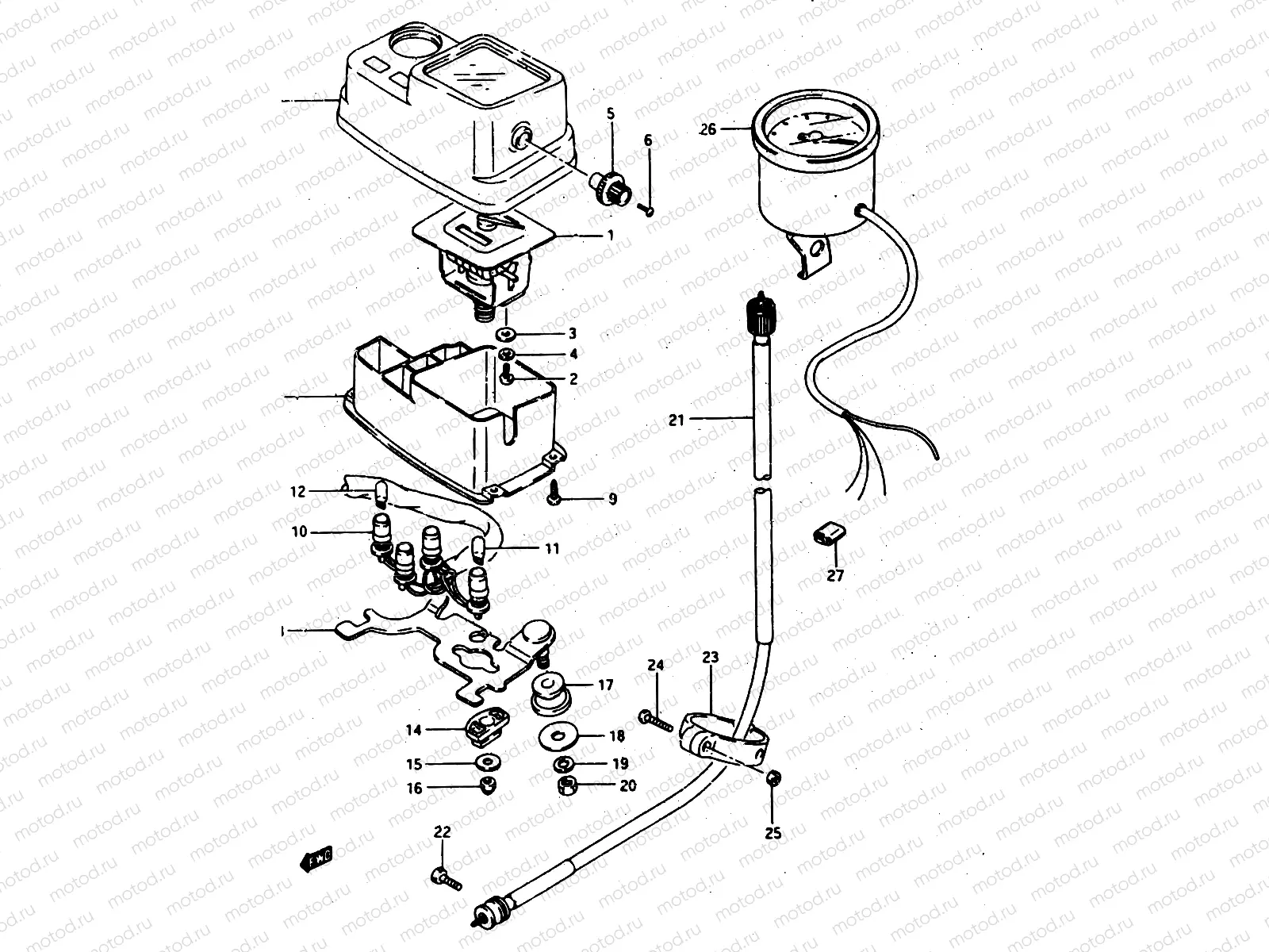 22 - SPEEDOMETER (DR500SG/RG/SH/SJ)
