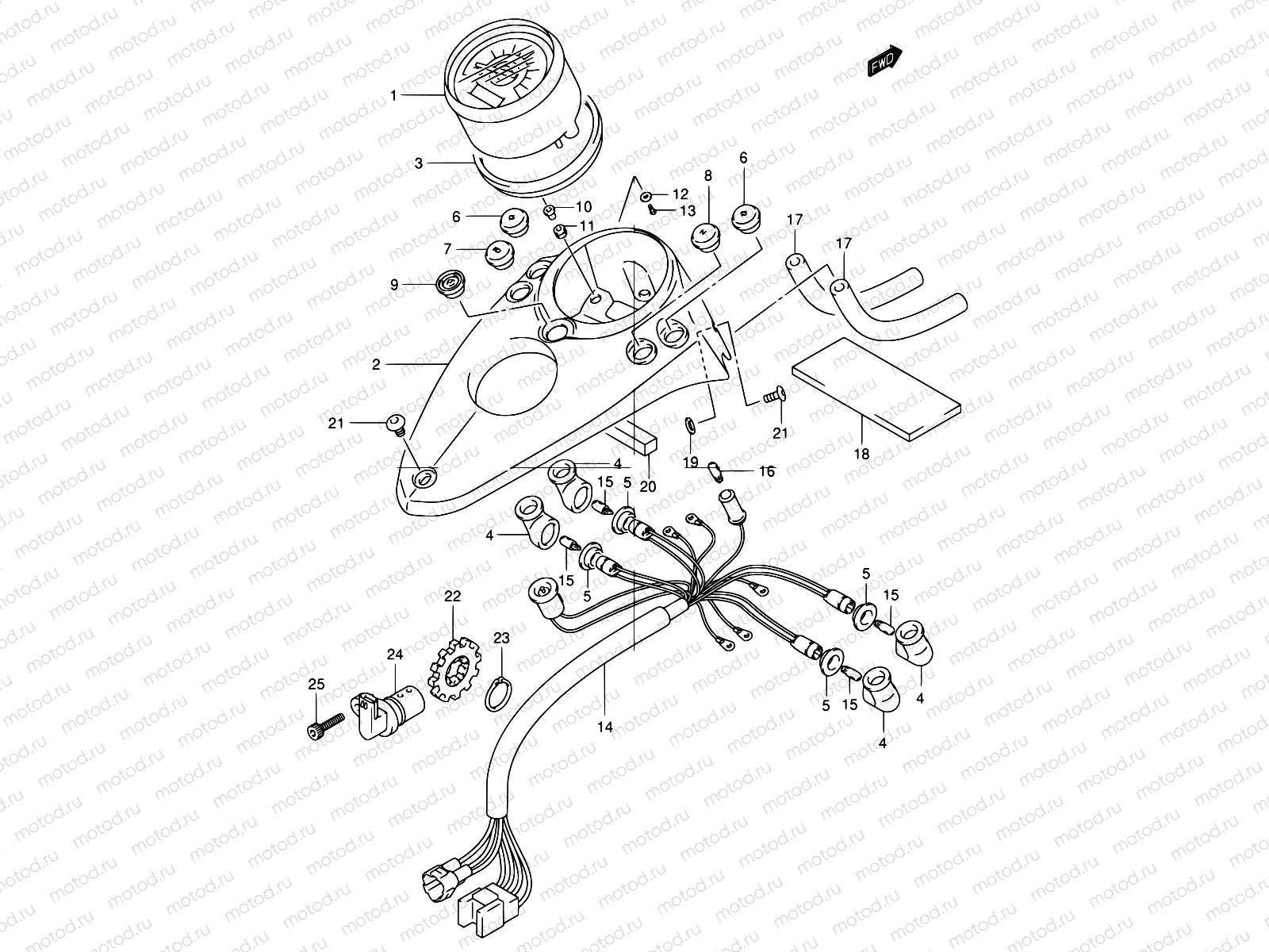 22 - SPEEDOMETER (MODEL Y/K1/K2)