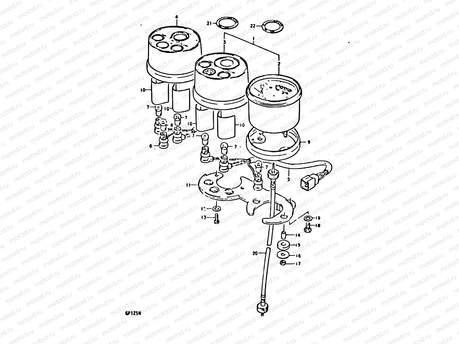 22 - SPEEDOMETER - TACHOMETER (GP125UC, GP125N)