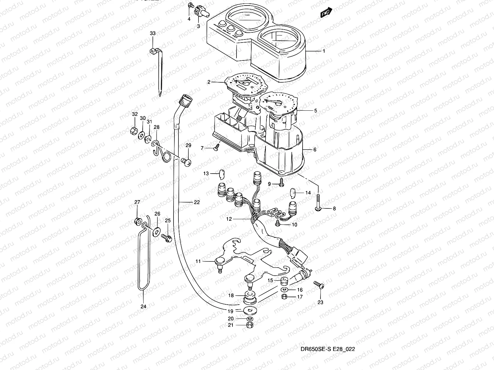 22 - SPEEDOMETER - TACHOMETER (MODEL N/P)