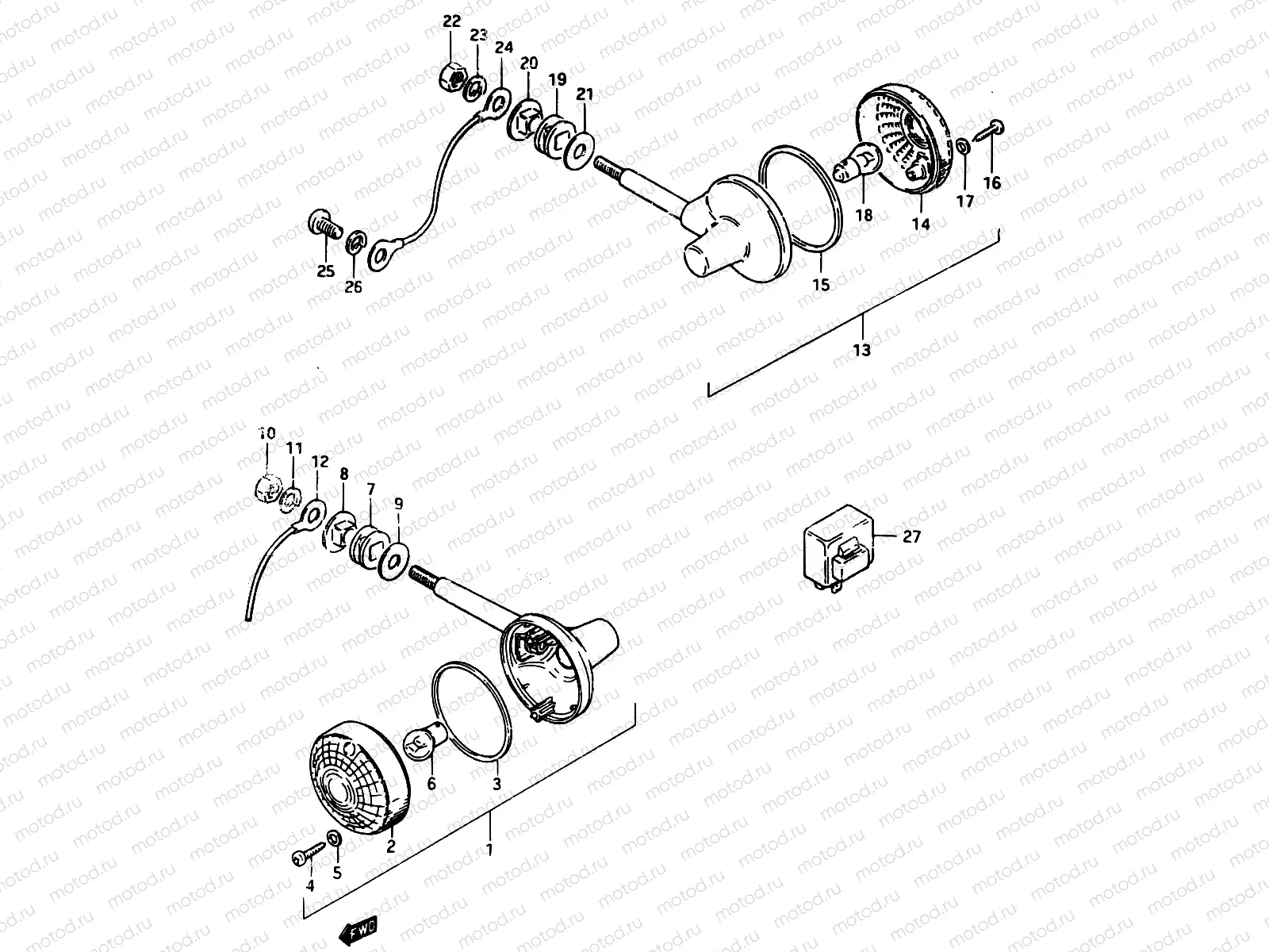22 - TURN SIGNAL LAMP (E21)
