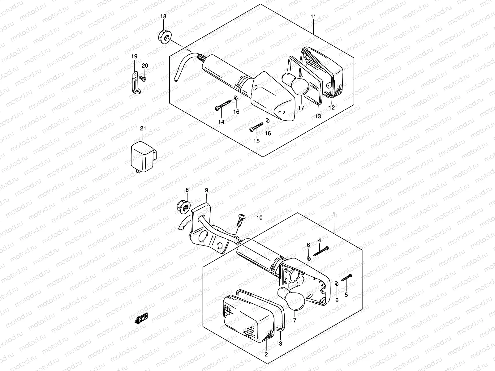 22 - TURN SIGNAL LAMP (MODEL K1 E24,MODEL K2 P09)