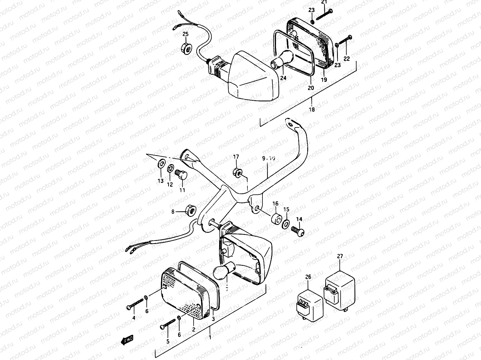 22 - TURNSIGNAL LAMP (E02,E04,E15,E16,E21,E22,E25,E30,E34,E39,E53)