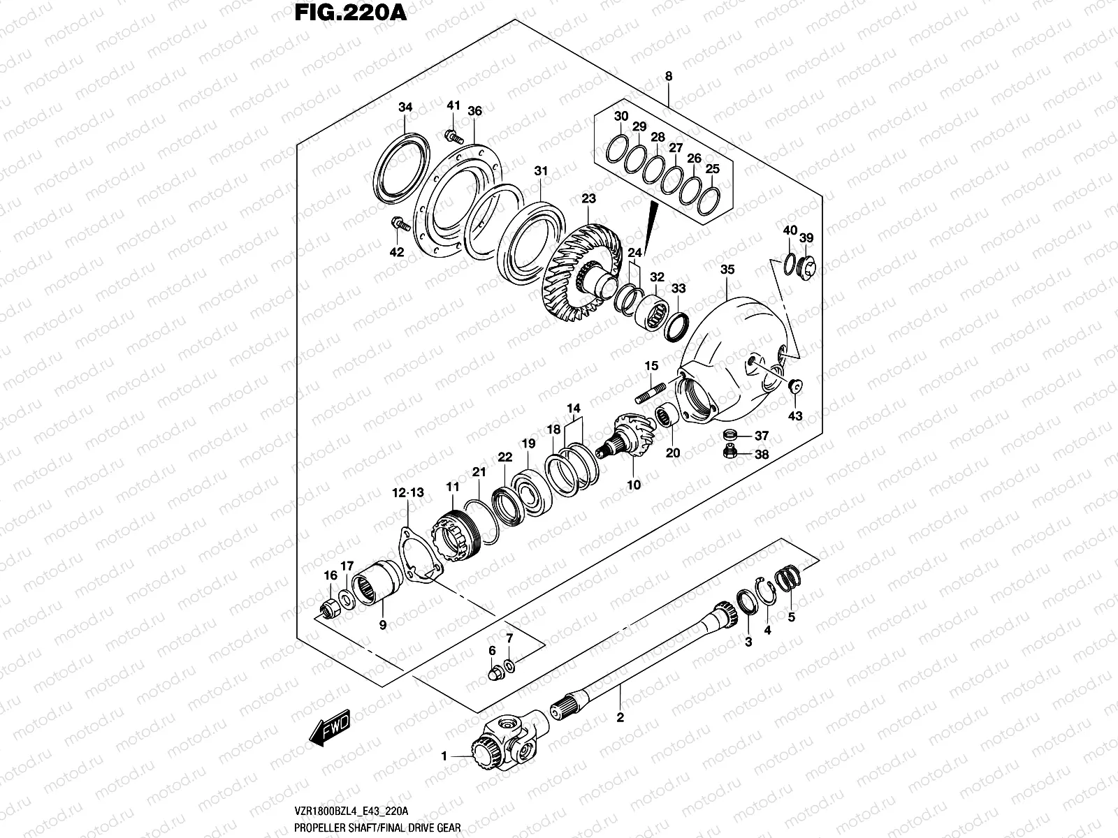 220A - PROPELLER SHAFT/FINAL DRIVE GEAR