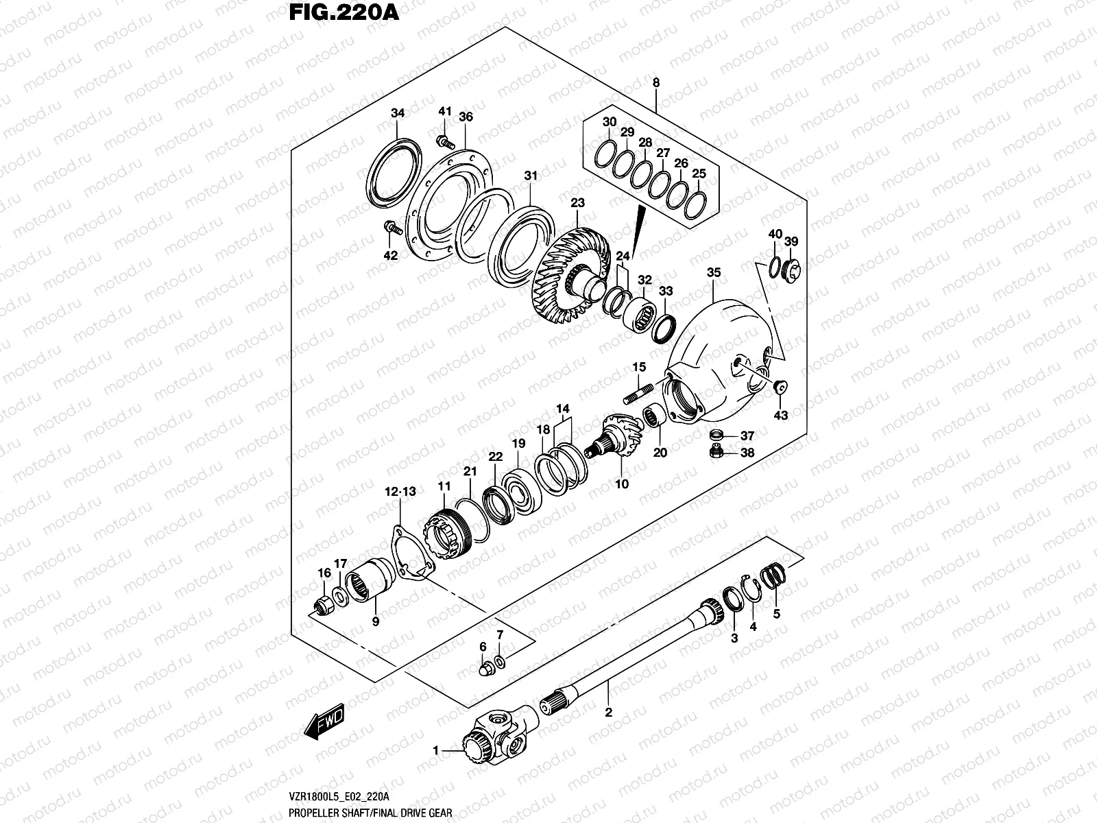 220A - PROPELLER SHAFT/FINAL DRIVE GEAR