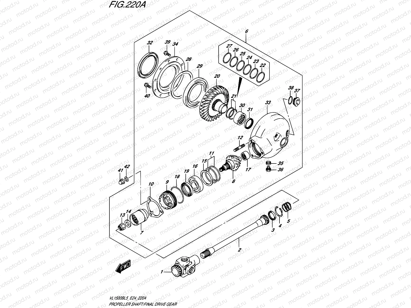 220A - PROPELLER SHAFT/FINAL DRIVE GEAR