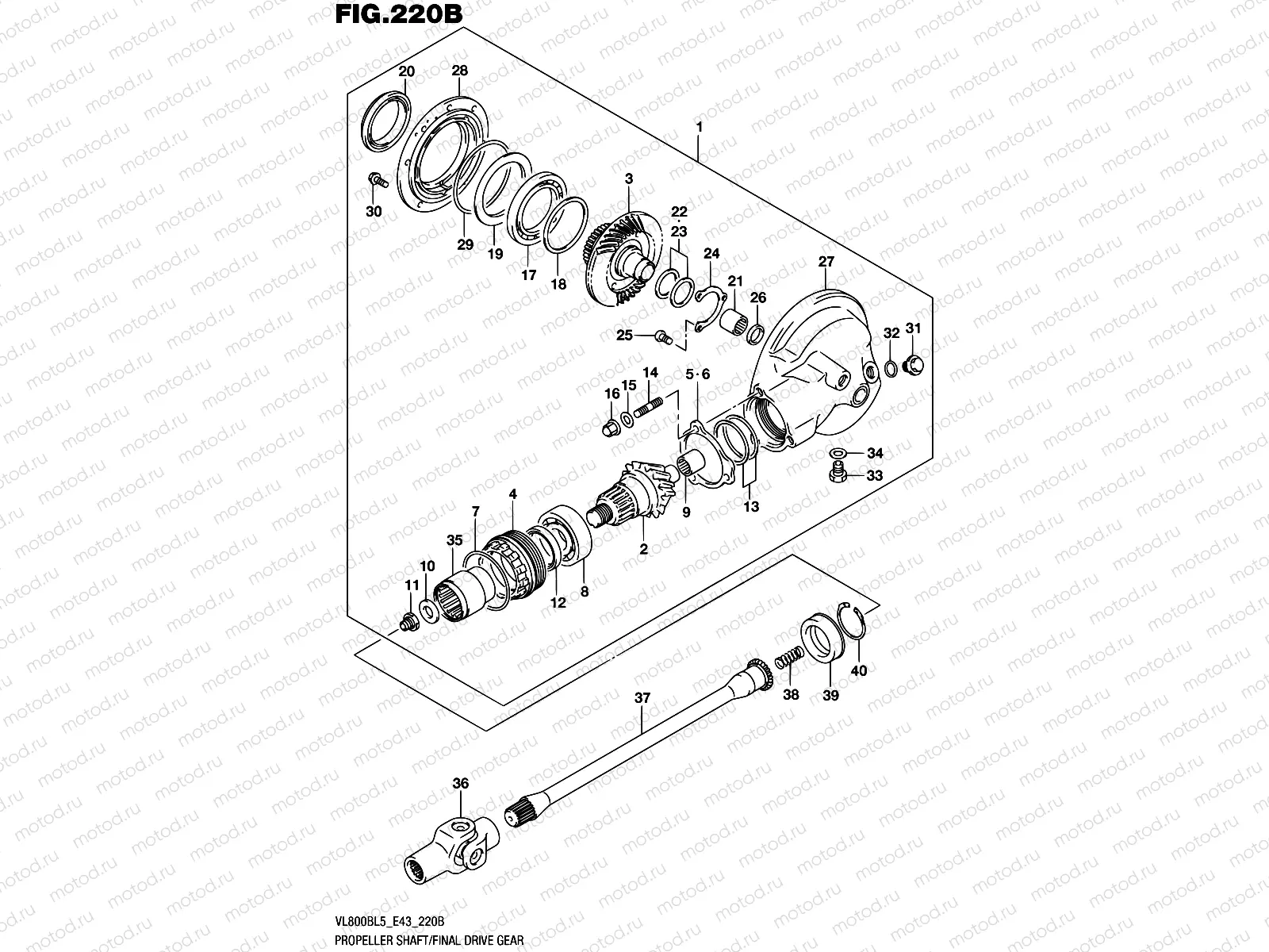 220B - PROPELLER SHAFT/FINAL DRIVE GEAR (VL800BL5 E43)