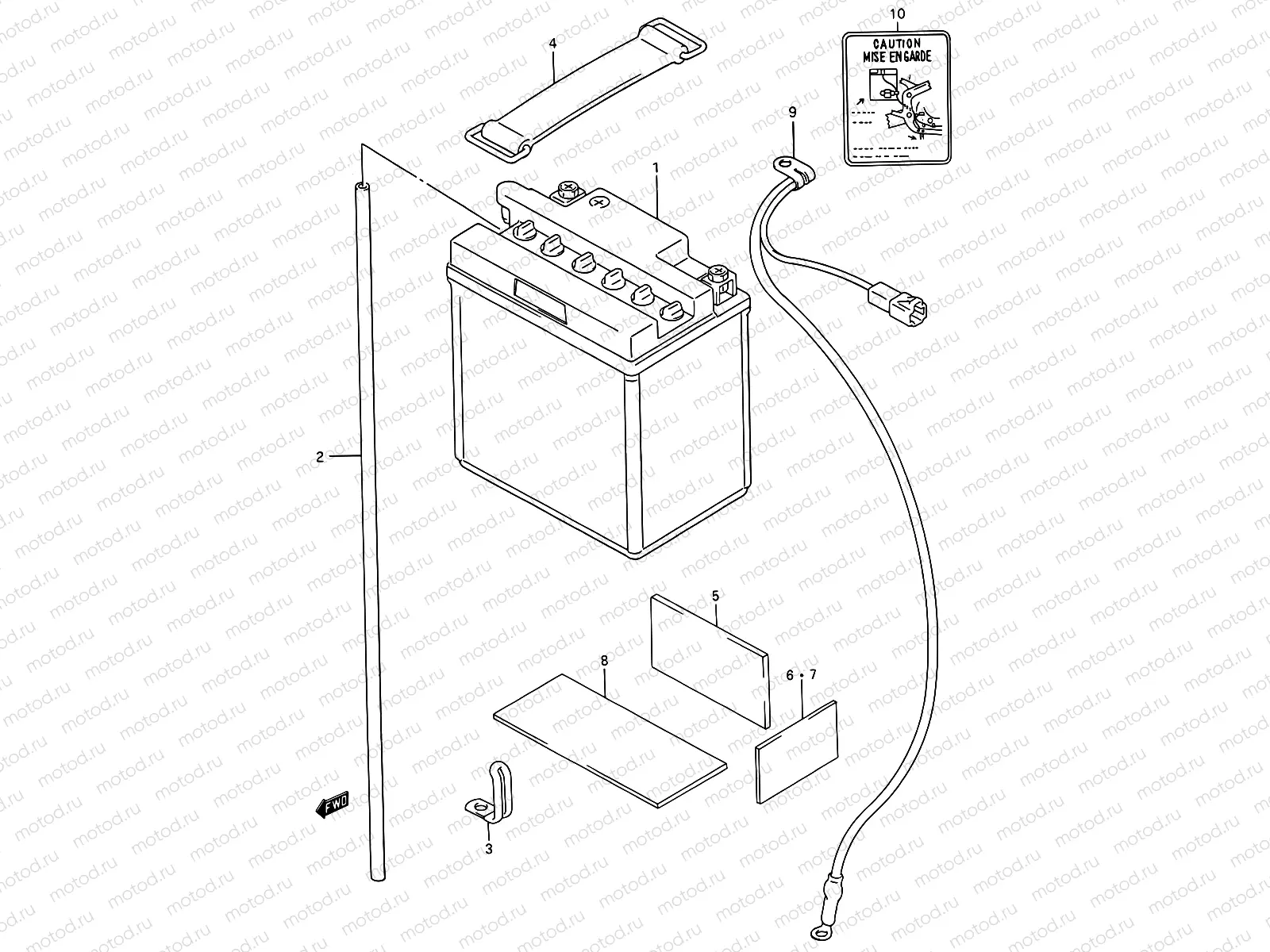 22A - BATTERY (MODEL K/L/M/N/P/R/S/T)