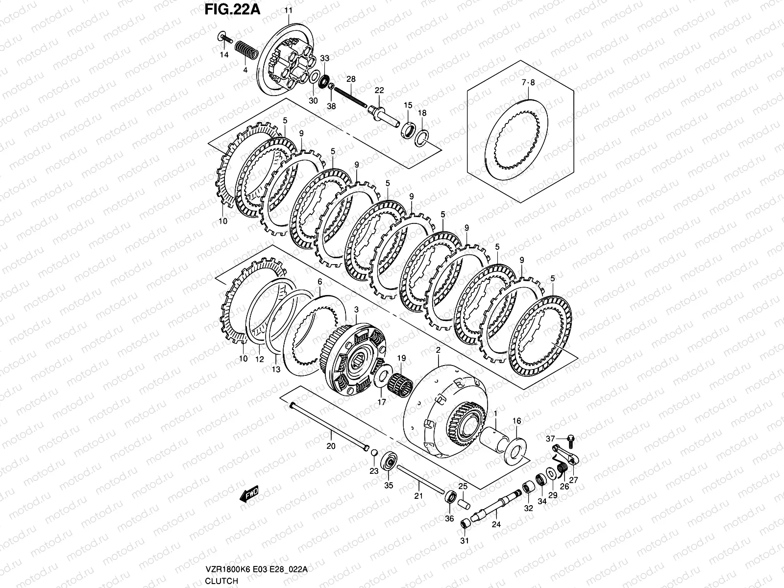 22A - CLUTCH (MODEL L0)