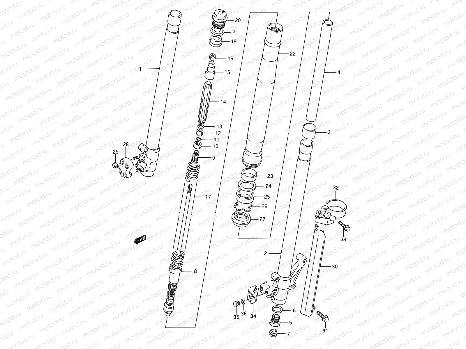 22A - FRONT DAMPER (MODEL L)