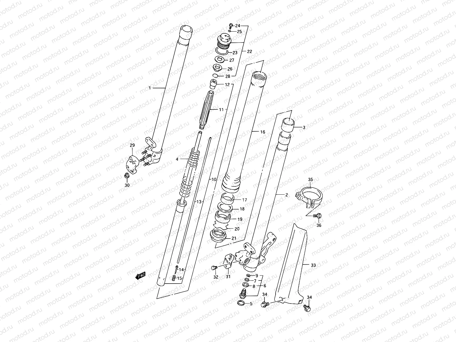 22A - FRONT DAMPER (MODEL P)